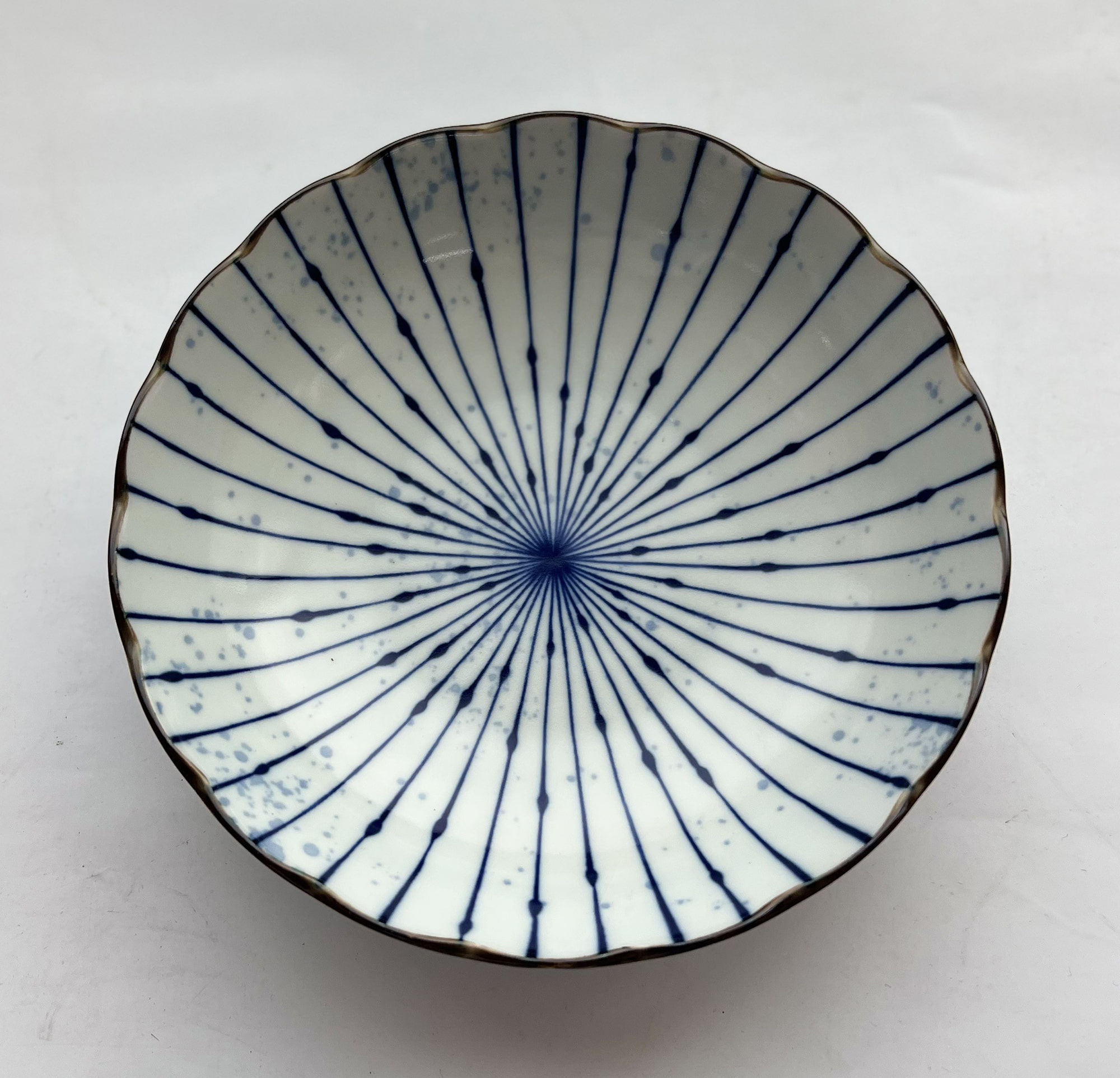 od0204-013/21cm 파란색 꽃 대볼/Φ21x5cm/일본그릇