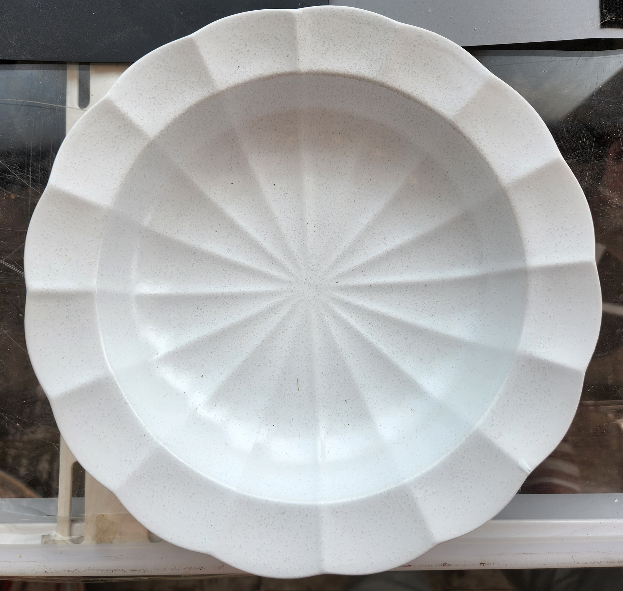 od0204-022/21.5cm 흰 해바라기무늬 대볼/Φ21.5x4cm/일본그릇