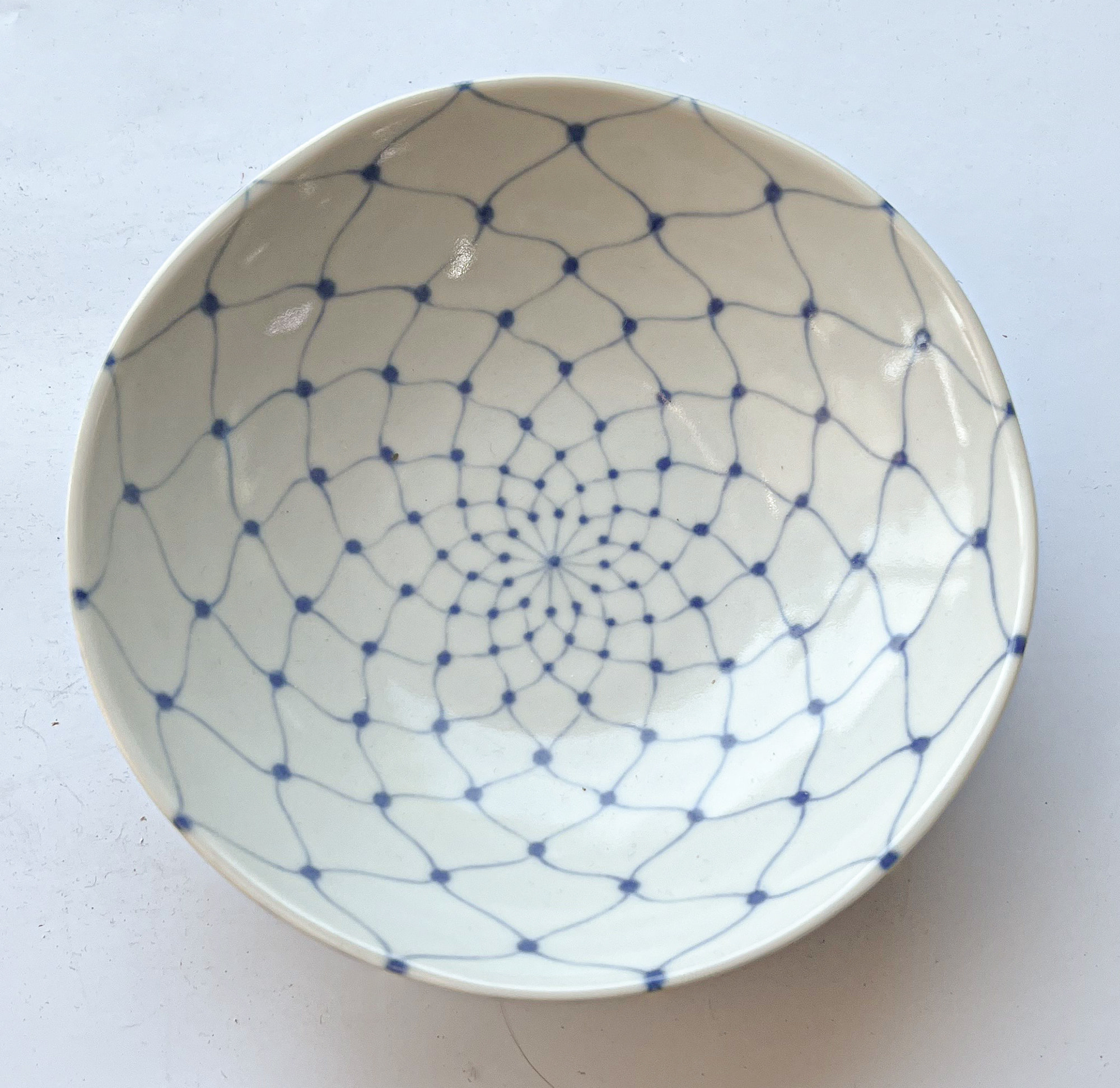 od0205-004/17cm 넓은 그물무늬 중볼/Φ17x5cm/일본그릇