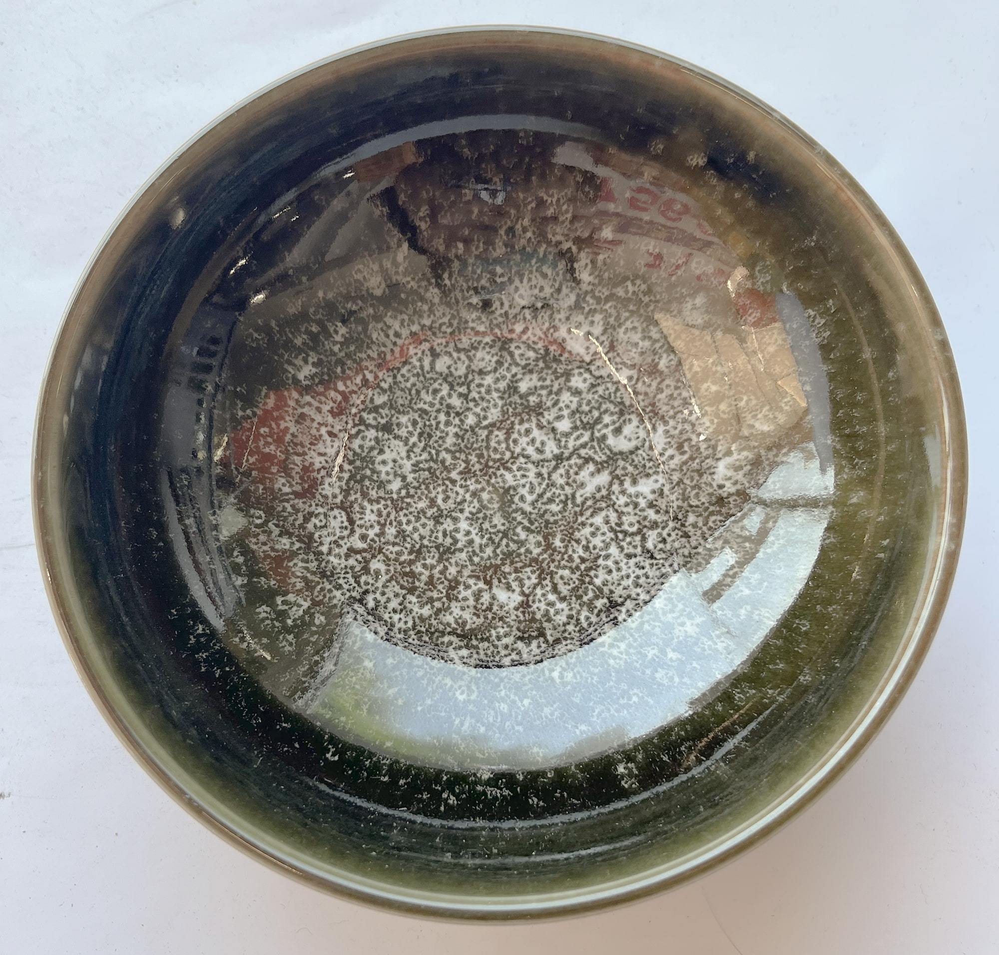 od0205-009/15cm 흰색 작은 점박이 중볼/Φ15x6cm/일본그릇