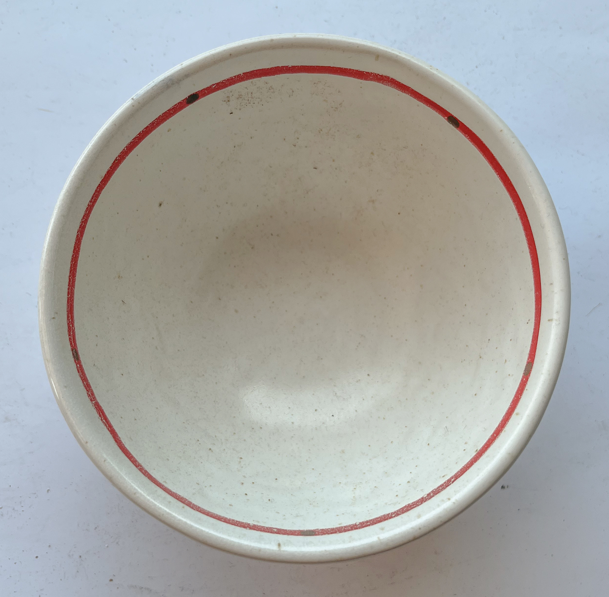 od0206-003/13cm 레드 얇은 선무늬 소볼/Φ13x7cm/일본그릇