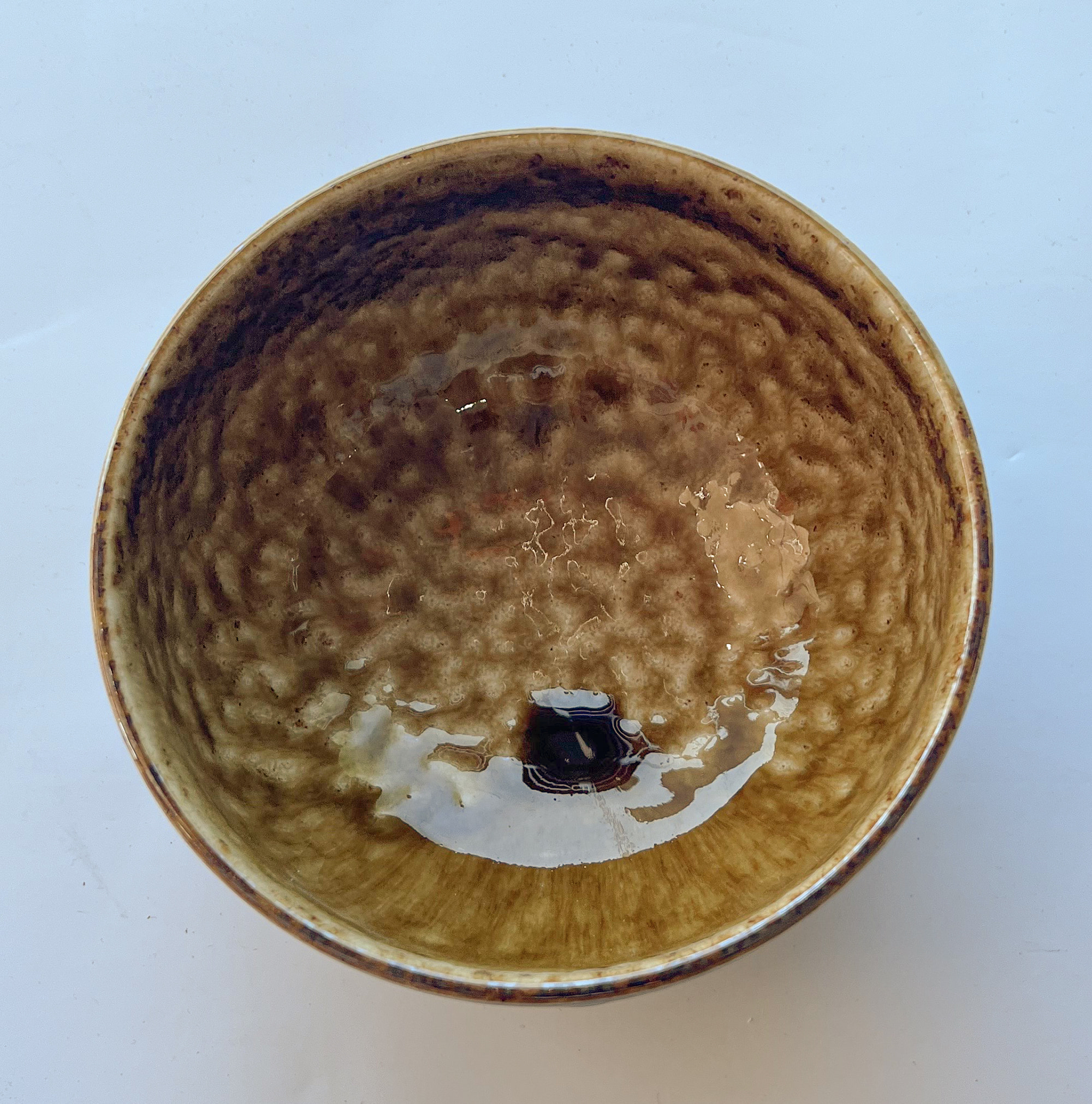 od0206-005/13cm 황토 유광무늬 소볼/Φ13x7cm/일본그릇
