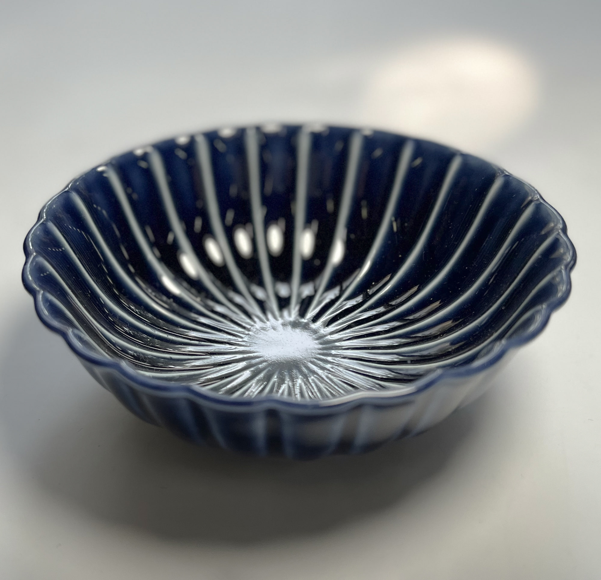 od0206-070/파란 연꽃무늬 소볼/Φ12x4.5cm/일본그릇